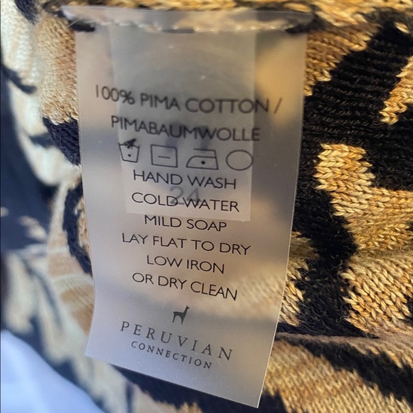 Peruvian Connection Biella Knit Jacket Cardigan Pima Cotton Size Medium - Picture 8 of 8
